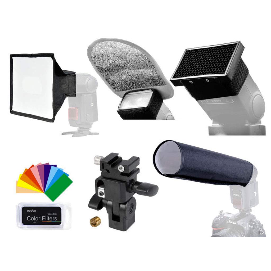 Godox SA de K6 6 en 1 Speedlite Accesorios Kit de (Honey Comb, Reflector, Soft Box, Filtro de Color, snoot, Plana)