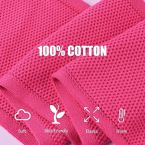 Image of PESAAT Kids Winter Infinity Scarf Knit Cotton Toddler Boy Girls Scarves