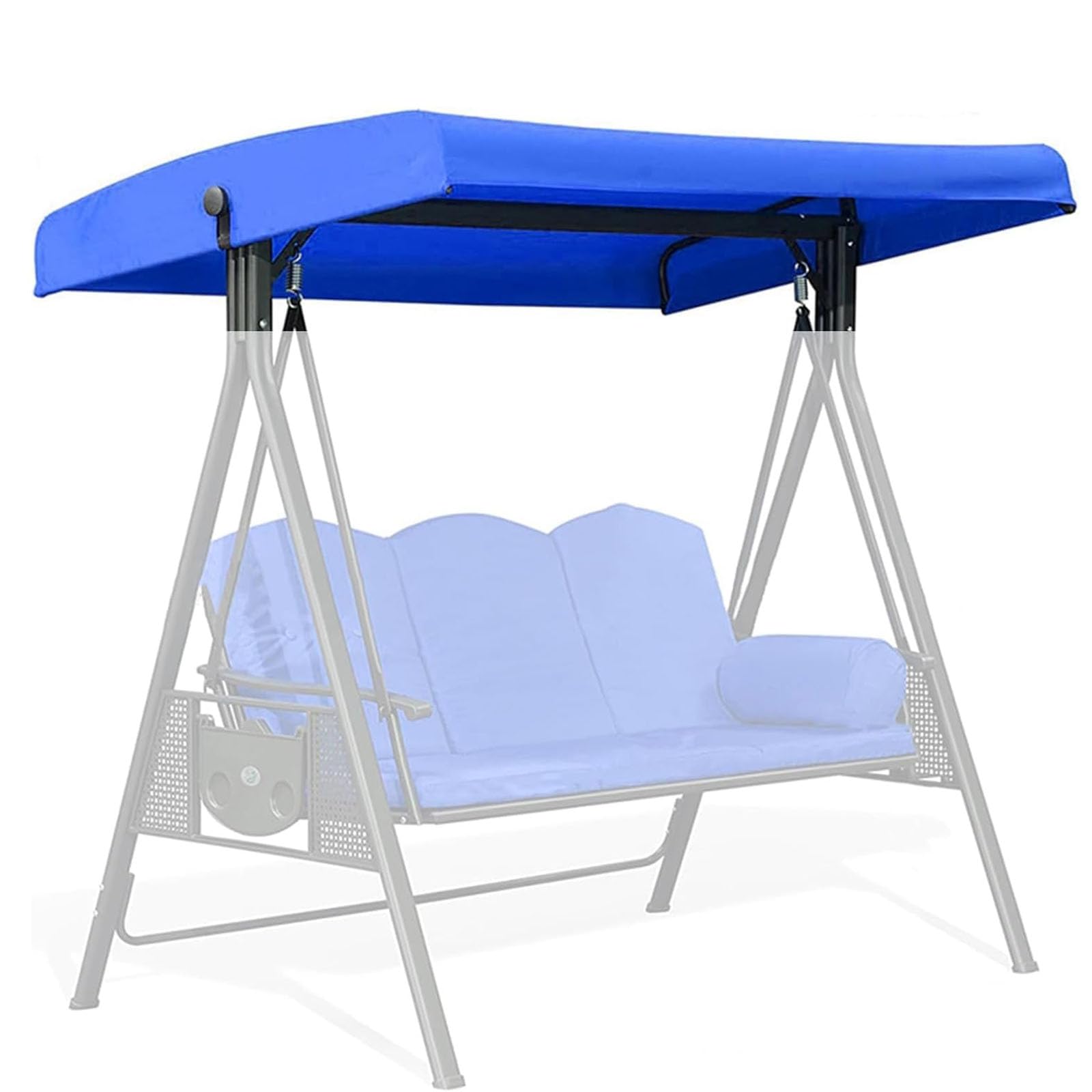 MXCZFC Garden Swing Canopy Replacement 3 seater, Swing Seat Canopy Replacement, Waterproof Windproof Anti-UV Garden Swing Seat Canopy Cover Heavy Duty Rip Proof Hammock Cover Top,Blue