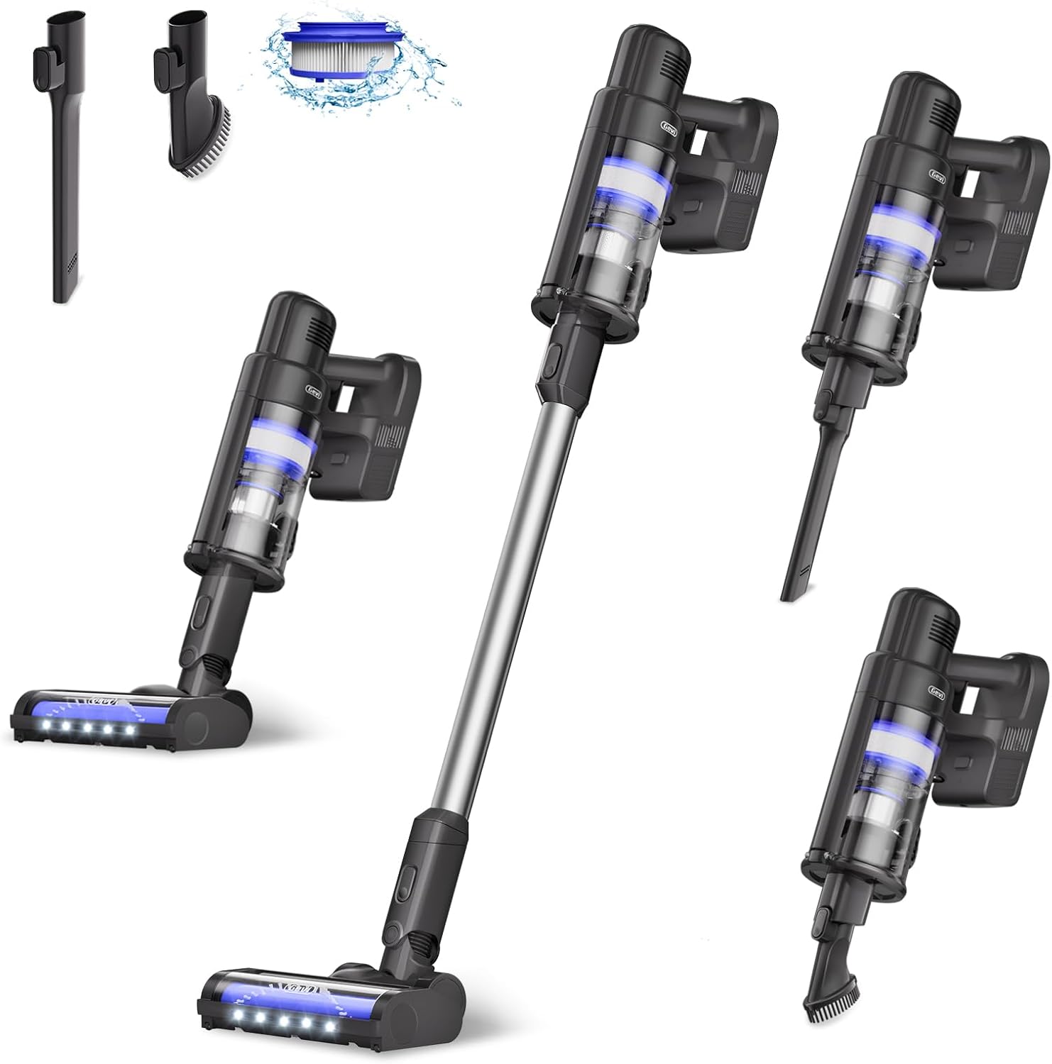 Gevi Cordless Vacuum Cleaners for Home, Long Run Time 500W 38KPA Powerful Stick Vacuum, Up to 100mins Rechargeable Battery, Stick Vacuum Cleaner for Carpet and Hard Floor, Pet Hair, Car Gevi Cordless Vacuum Cleaners for Home, Long Run Time 500W 38KPA Powerful Stick Vacuum, Up to 100mins Rechargeable Battery, Stick Vacuum Cleaner for Carpet and Hard Floor, Pet Hair, Car