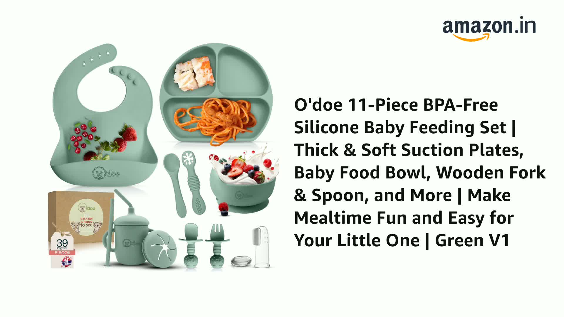 Buy Peeper Silicone Baby Feeding Set, Complete 10-Piece Baby Led Weaning Set