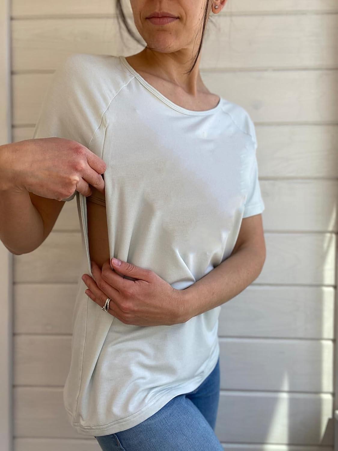 Women Maternity Shirt Comfort Colors Breastfeeding Nursing Friendly Zip Tshirt Mama's Boobery Always On Tap Tops - Image 2