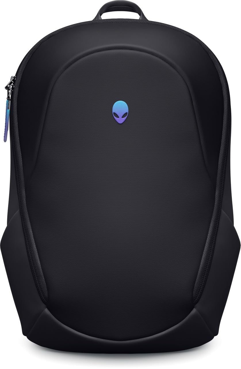 Alienware 18" Zaino gaming per laptop AW7825P, 28L, Resistente agli urti | Rete traspirante, Organizer magnetici, Logo riflettente iridescente, Nero, Pronto a tornei