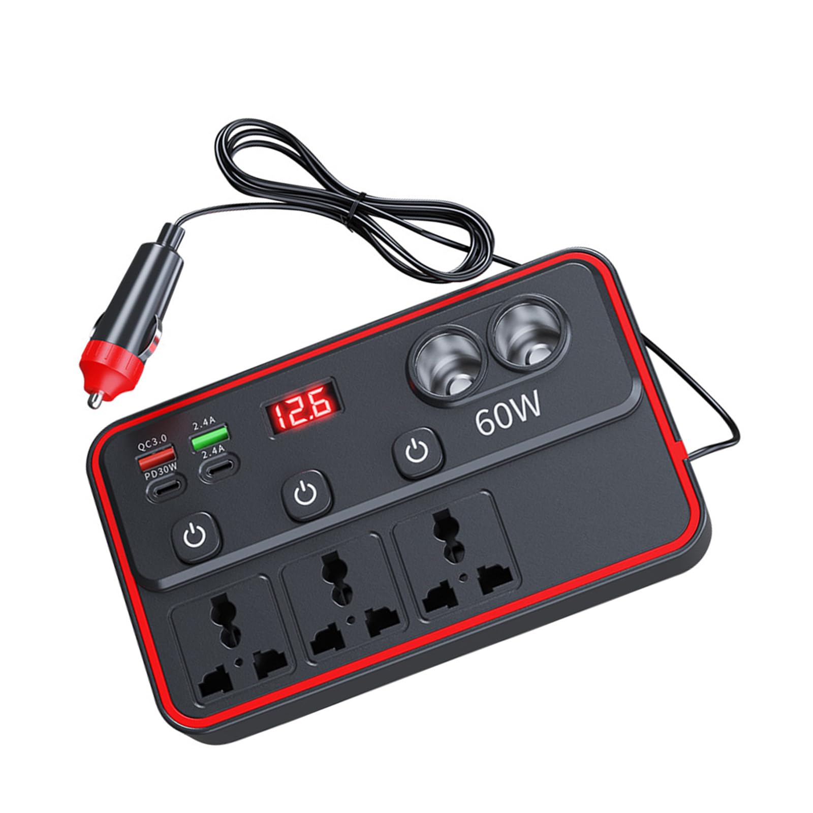Highly Power 150W Automotive Inverter with 9Port Charging Stations 12V 24V to 220V Car Converters for Road Trips Automotive Inverter