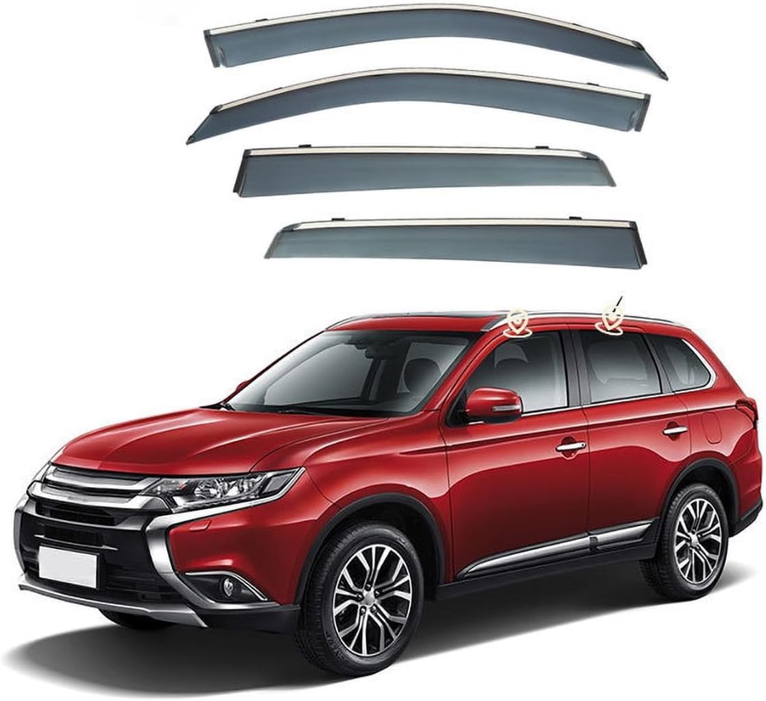 Panxuc Normal Car Wind Deflectors For Mitsubishi Outlander 2013-2021, Side Window Wind Rain Deflector Window Visor Sun Rain Guard Smoke Guards