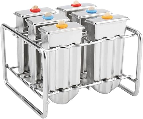 Juego de 6, reutilizables de acero inoxidable para helados industriales para el hogar, cocina, bricolaje, herramienta para hacer hielo con bandeja