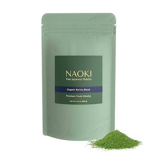 Naoki Matcha Mezcla de Barista Orgánica de Grado Premium - Polvo de Té Verde Matcha Japonés Auténtico de Japón (100g  3.5 oz)