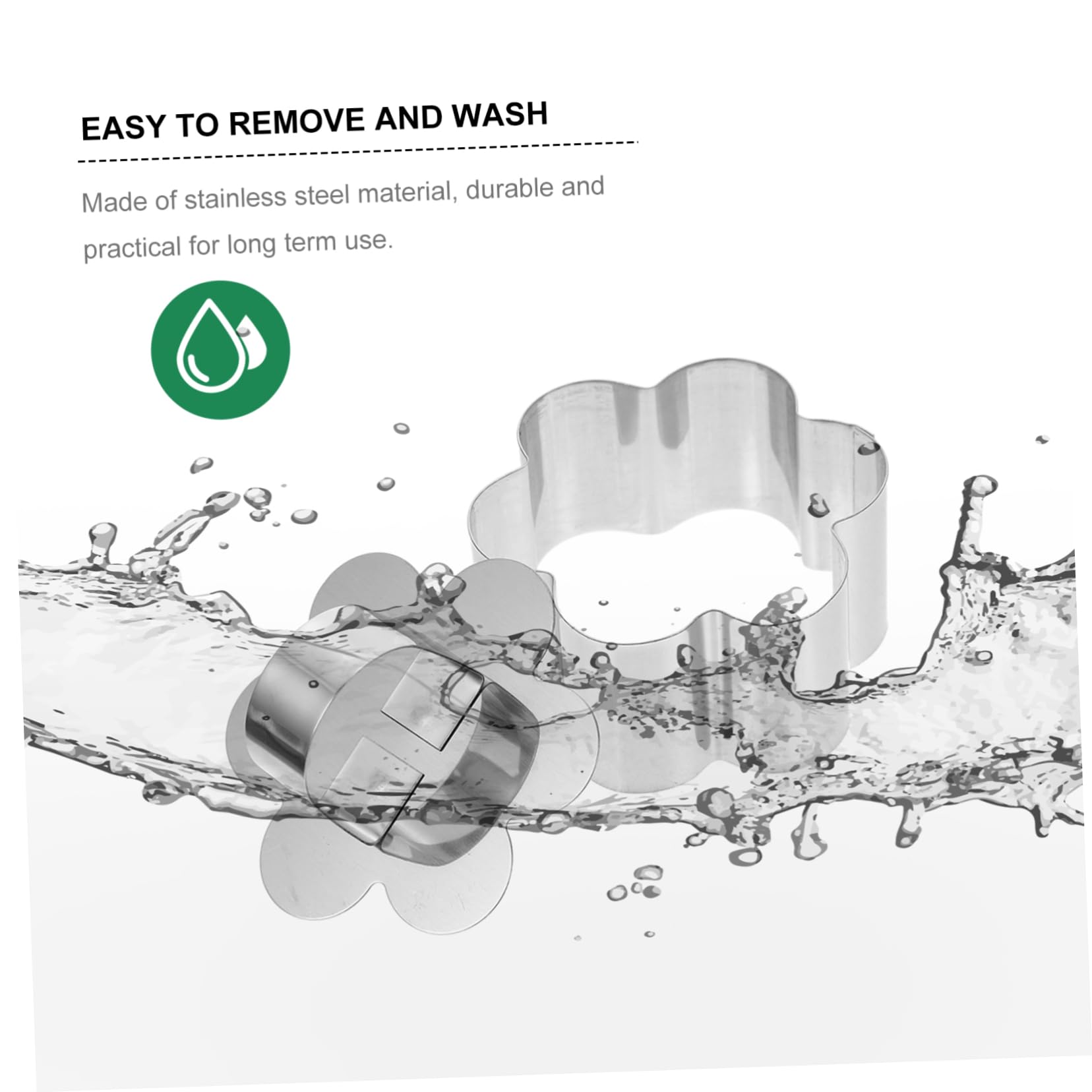 STOBAZA 3 Sets Blossom Stainless Steel Mousse Cake Making Unique Flower Shape Non-stick Easy to Clean