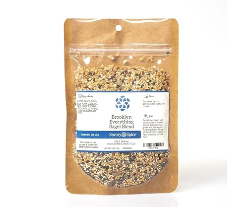 Savory Spice Brooklyn Everything Bagel Blend - Mezcla de condimentos Everything Bagel de sal, ajo, cebolla, sésamo y amapola, uso como mezcla de