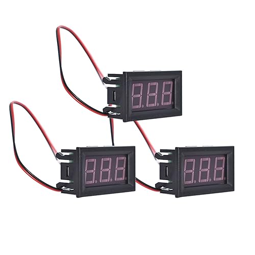 Miniatura 3 de DC 0-30V 3-Digital Display Medidor de Voltaje 3pcs Voltímetro Panel Motocicleta