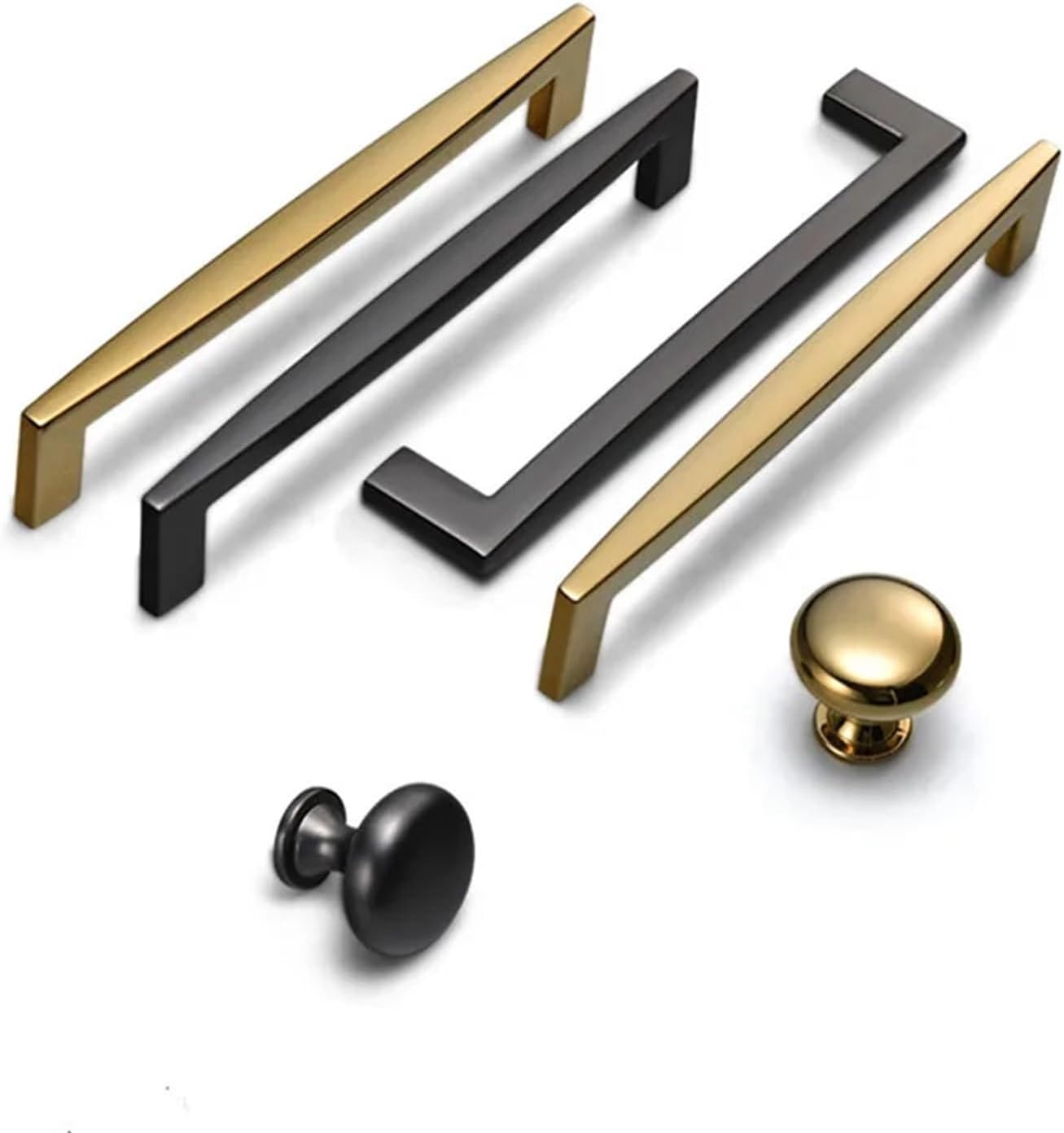 Modern American Gold Furniture Handle Modern Cabinet Knobs and Handles Drawer Knobs Kitchen Handles Black Drawer Pulls 1Pcs (Color : GP-96mm)