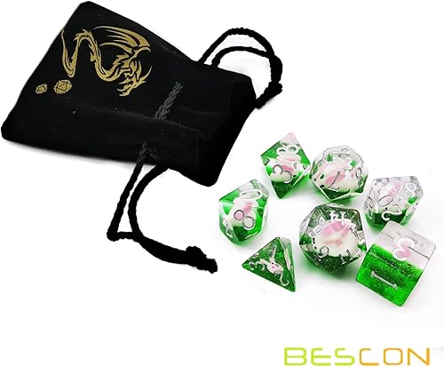 Miniatura 6 de Bescon - Juego de dados de gran tamaño para animales DND, juego de dados gigantes poliédricos de conejo de 7 piezas, dados de gran tamaño para