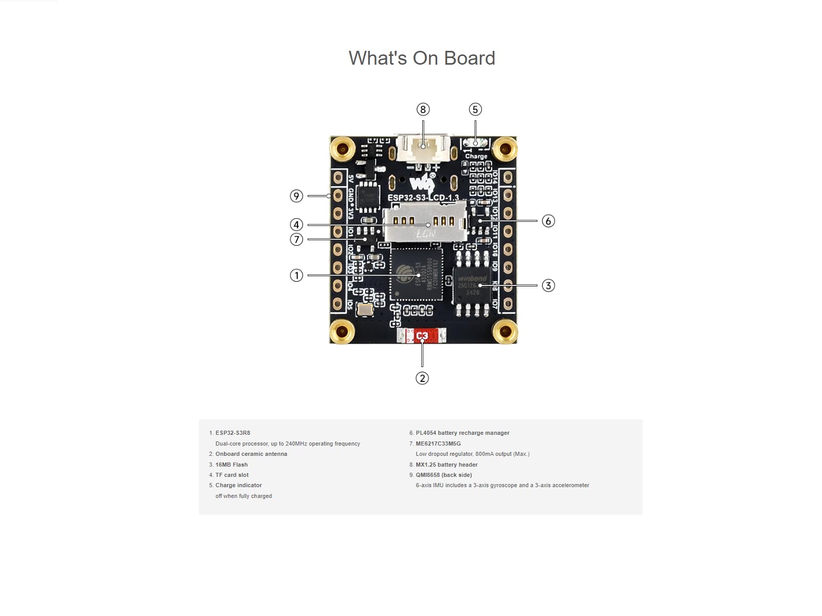 ESP32-S3 with1.3inch Display Development Board, Onboard 1.3inch IPS LCD 262K Color, 240x240 Pixels, Built-in ST7789V2 Chip and 6-Axis IMU, RGB LCD, SPI, Supports 90° Hardware Rotation (with Case