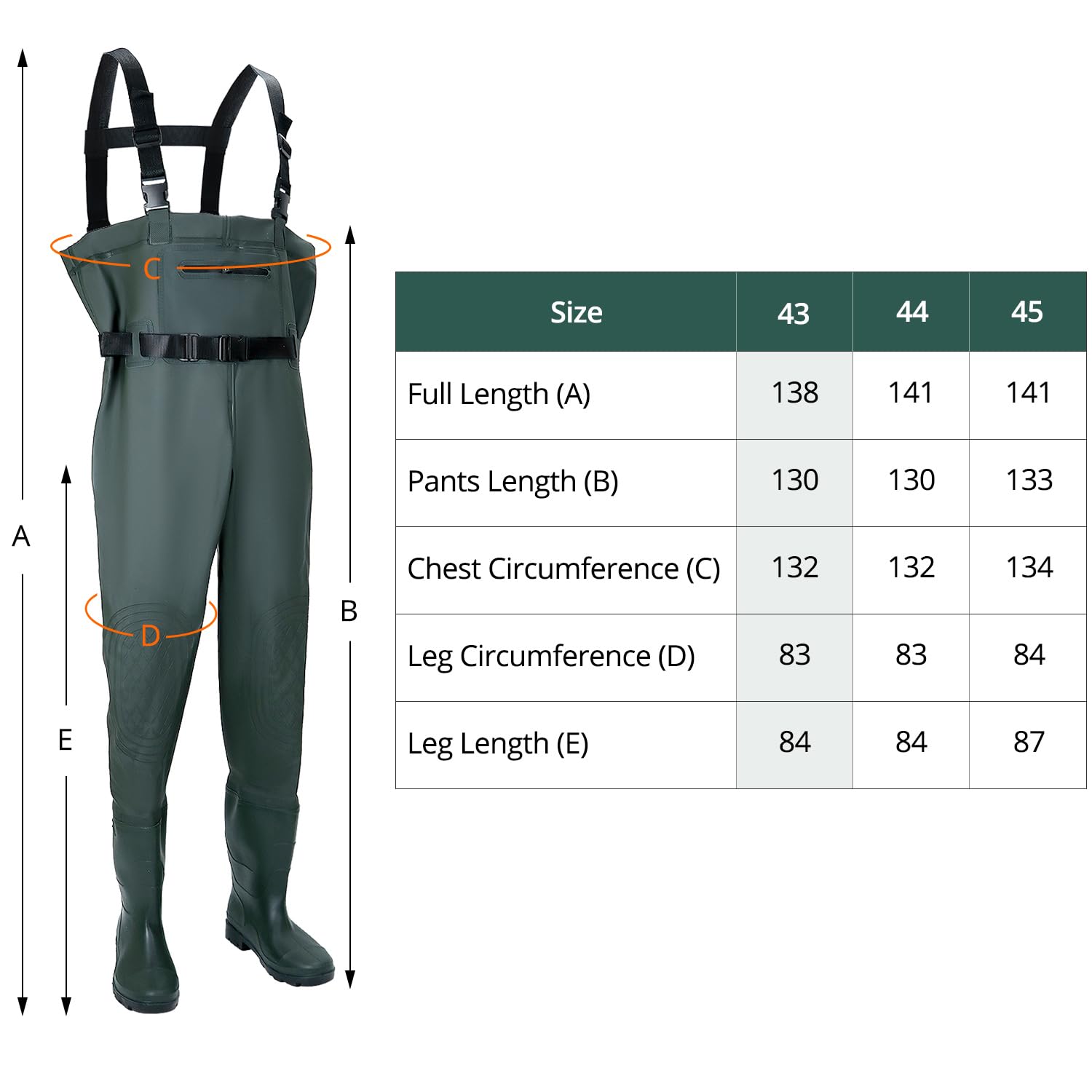 QWORK® Vadeadores de Pesca para Hombres y Mujeres, Vadeadores de Pecho para Estanque Impermeables y Transpirables con Botas, para Pesca, Caza y Agricultura