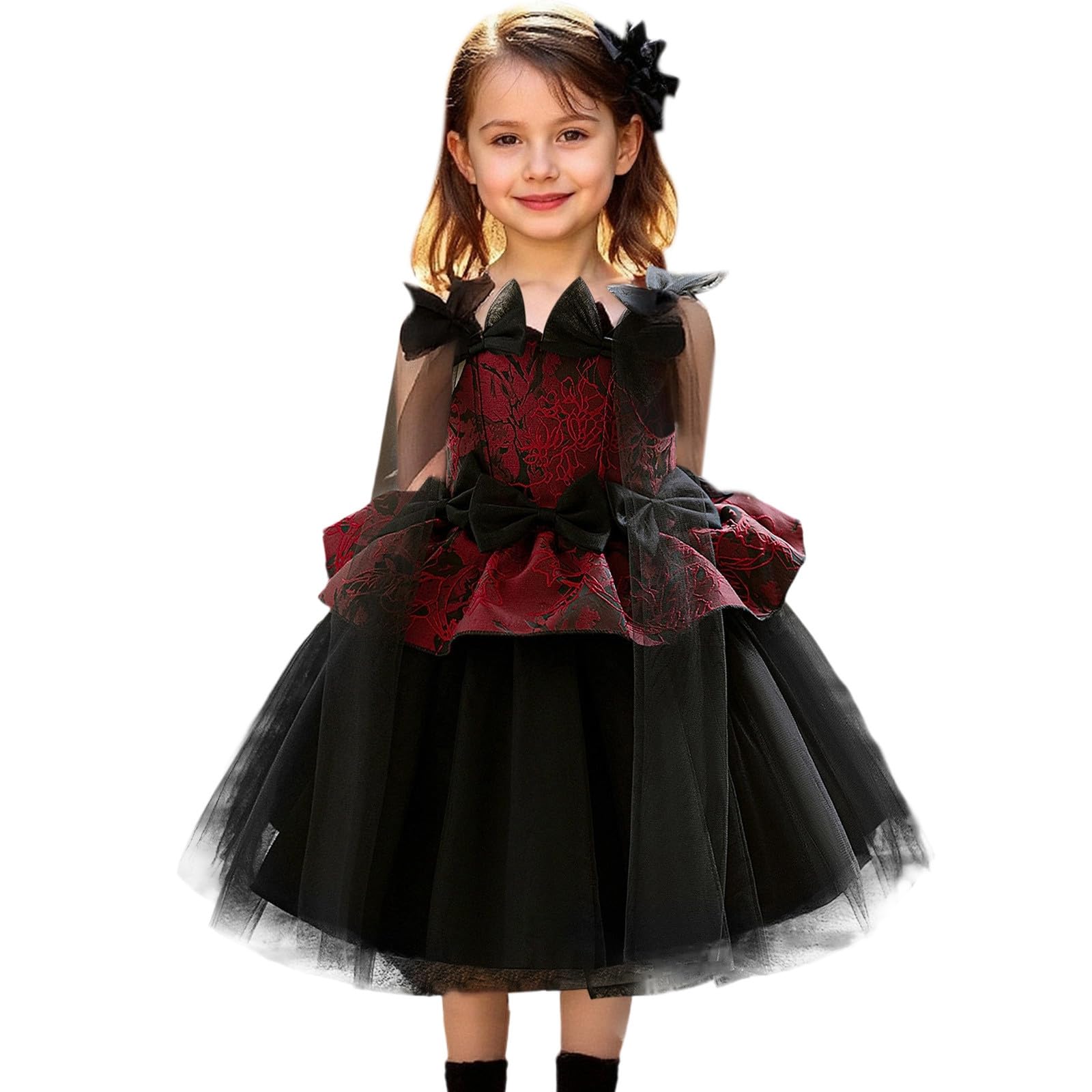 Genérico Disfraz Halloween NiñA 4-5 AñOs - Vestidos para niñas, vestido con capa y tela de satén para niñas, atuendo de fiesta, perfecto para uso diario, ideal para edades de 3 a 8 años