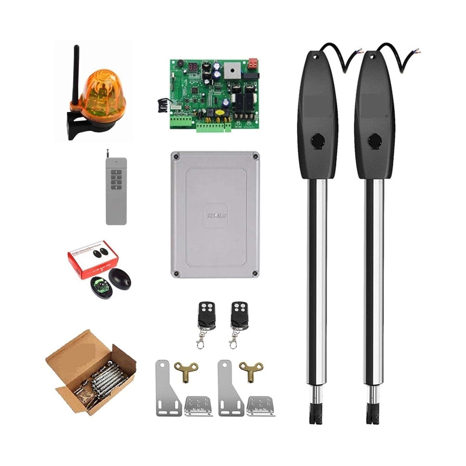 Rsgxlfqzvak Kit No4 Automatic Door Opener, 400Kg Automatic Dual Arms Electric Swing Door Gate Opener Operator Motor Actuator Closer For Access Control(Kit No4)