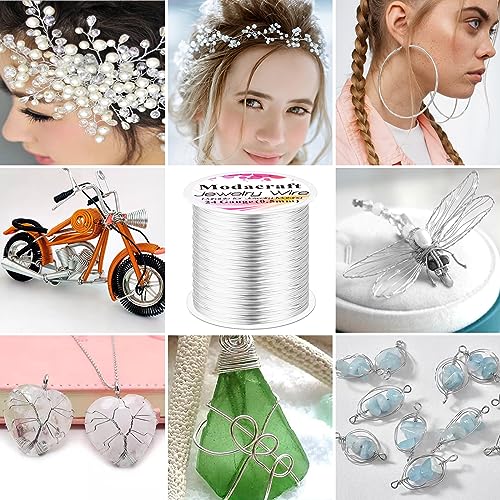 Modacraft KR-0190 24 Gauge Wire For Jewelry Making With Multipurpose Pilers, 213.3 Ft/0.5 Mm Craft Silver Jewelry Wire Tarnish Resistant Copper Beading Wire thumb #5
