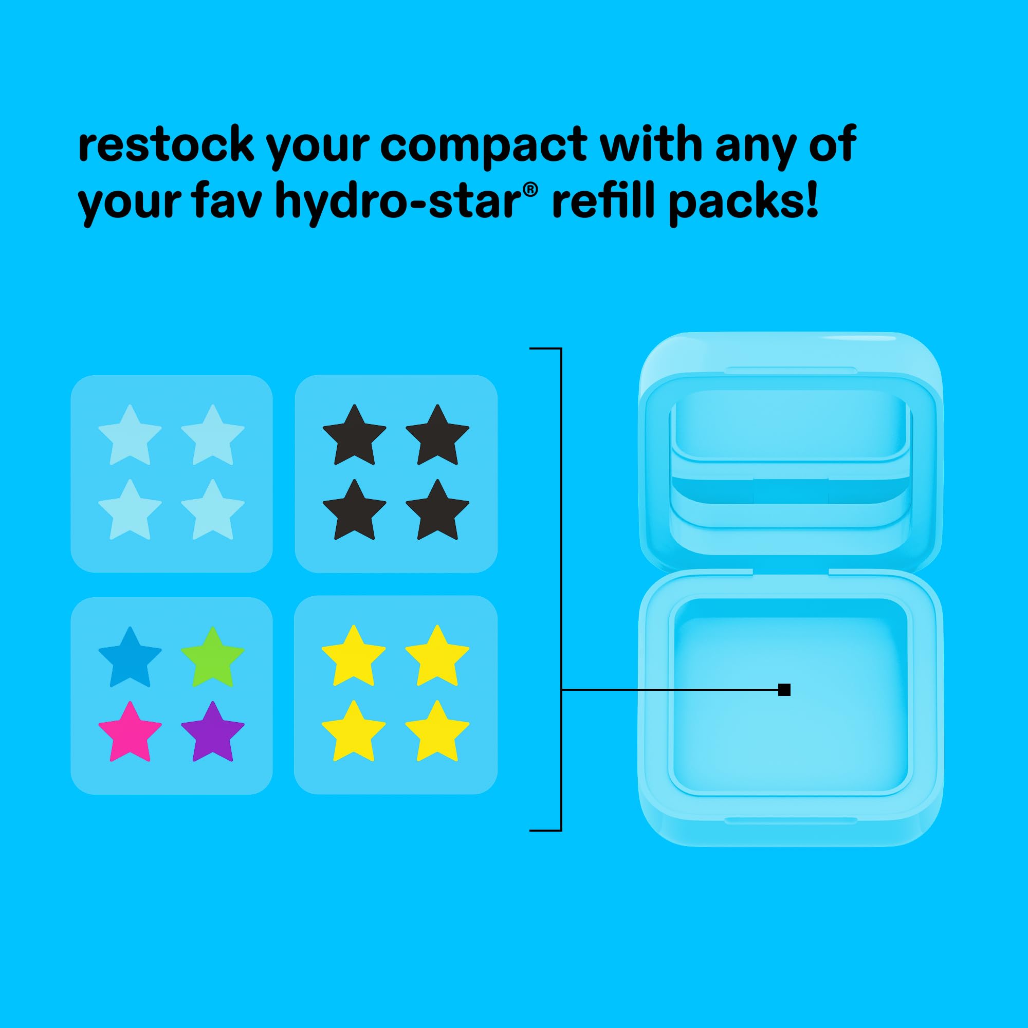 Starface Hydro-Star Pimple Patches + Big Yellow Compact, Clinically Proven Spot Shrinking in 6 Hours, Absorb Fluid and Reduce Redness, Hydrocolloid, Vegan and Cruelty-Free Skincare (32 Count): 32 Count (Pack of 1) Big Blue Compact Hydrocolloid + Salicylic Acid