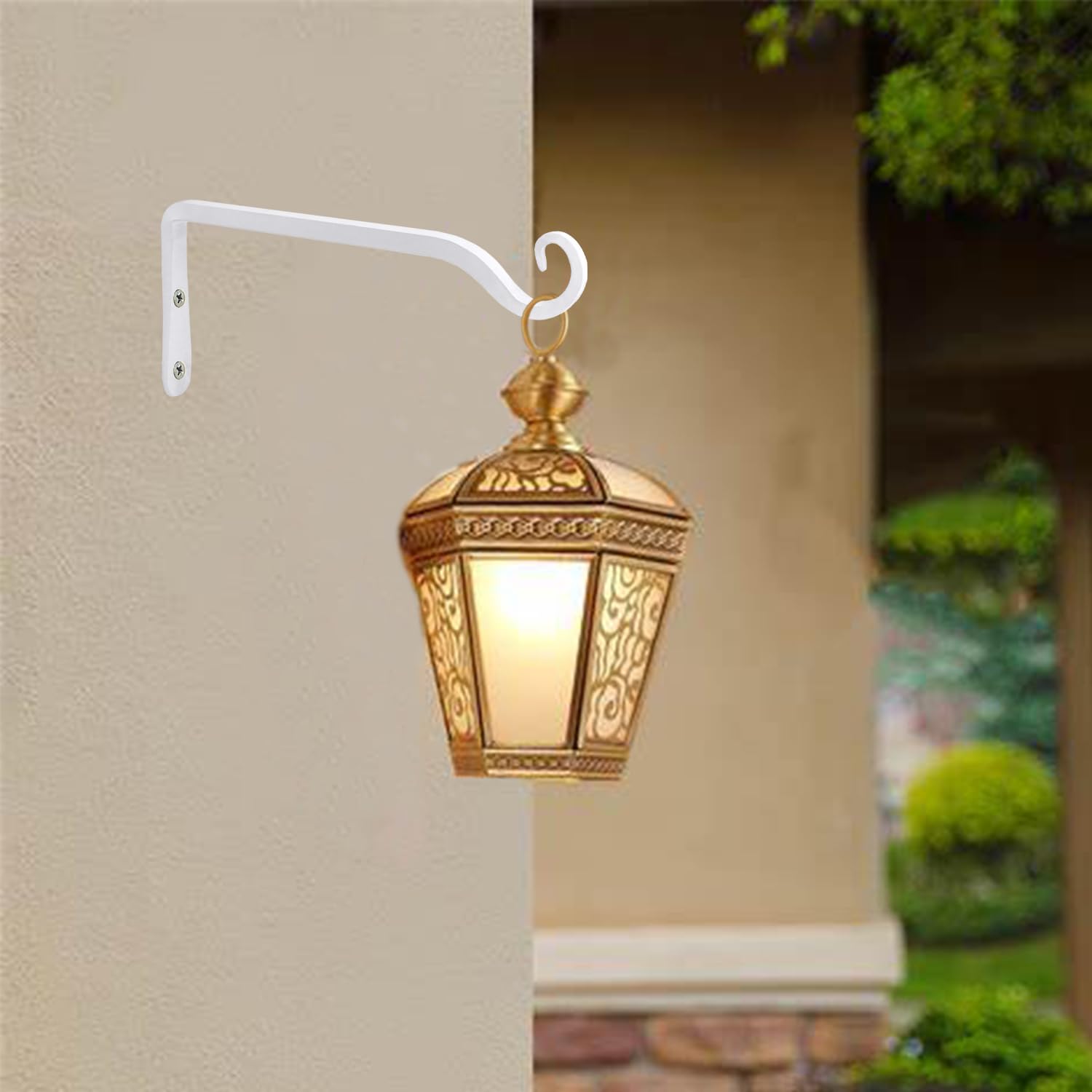 JunGG Support mural en fer pour plantes - 25 cm - Blanc (blanc, 25 cm)