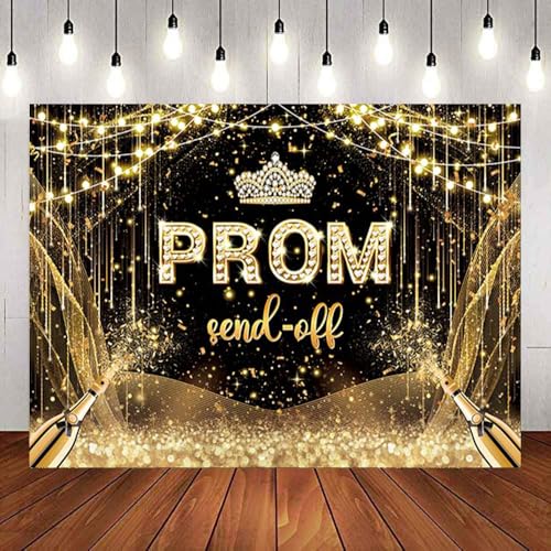 Fondo Fotográfico Prom Send Off 7x5FT Negro Oro miniatura 2