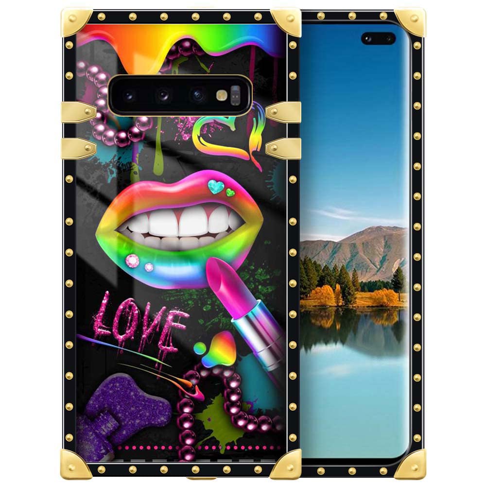 Yuning419Case Compatible with Samsung Galaxy S10 Plus,Lipstick Lips S10 Plus Case for Girls,Luxury Soft TPU Shockproof Protective Hard PC Back for Samsung Galaxy S10 Plus 6.4 inch