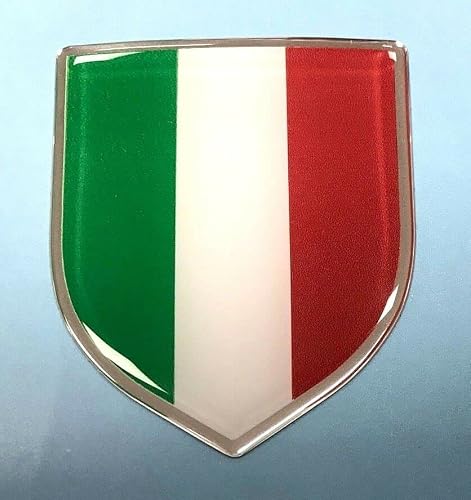 Gelz Green, White, Red Italian Flag Shield Sticker 59Mm