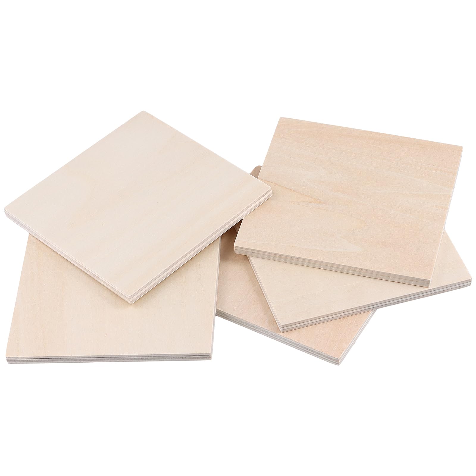 HONYUET 60 PCS 100x100x6mm Square Basswood Sheets, 4 Inch Plywood Wooden Boards for Engraving DIY Craft Painting - Image 4