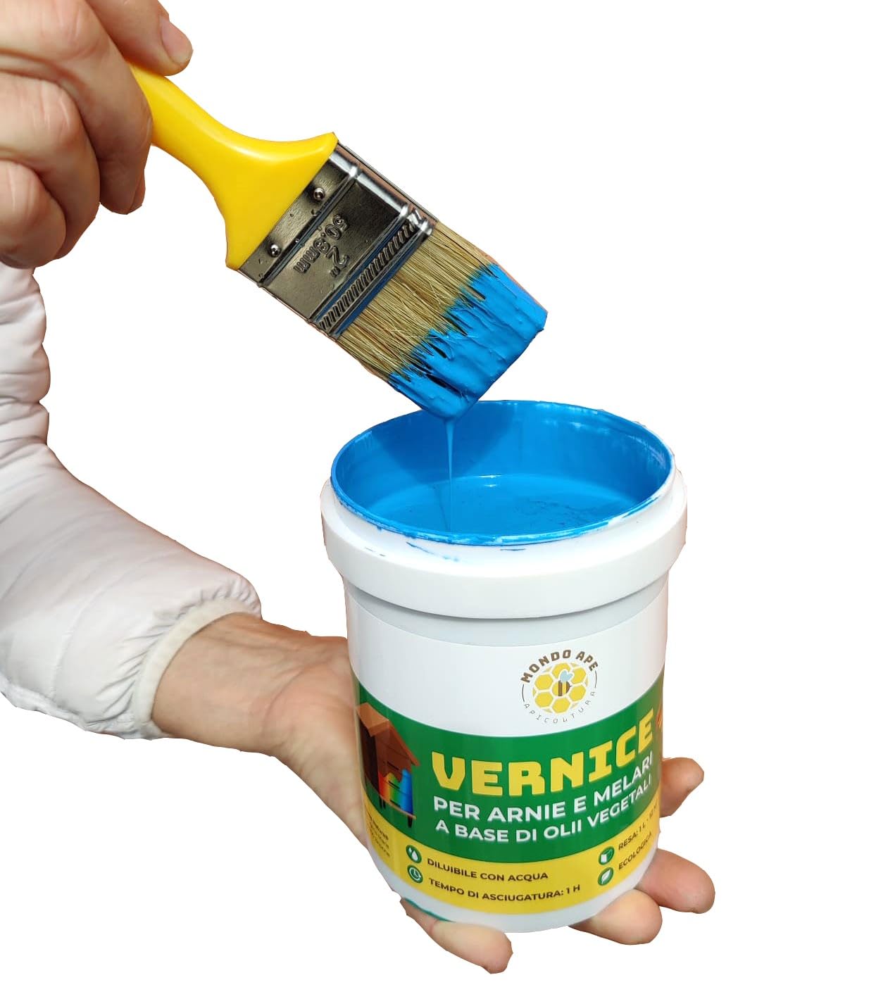 Vernice Ecologica per Arnie e Melari,100% Naturale a Base di Oli Vegetali, Olio di Lino - Apicoltura Blu