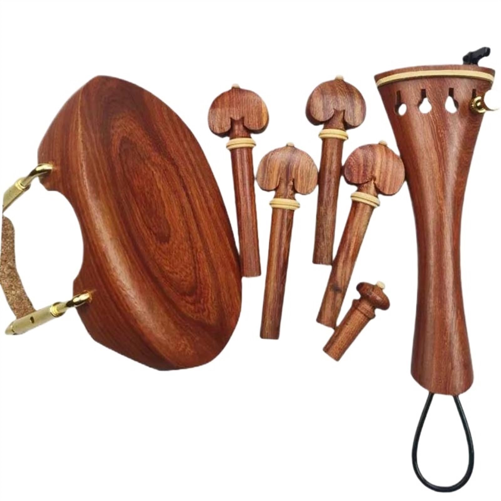 Profesional violín Accesorios Juego De Accesorios De Piezas De Violín De Tamaño Completo De Palisandro, Listo Para Usar, 4/4 Clavijas, Pieza Trasera, Abrazadera Dorada (Color : Violin parts 1)