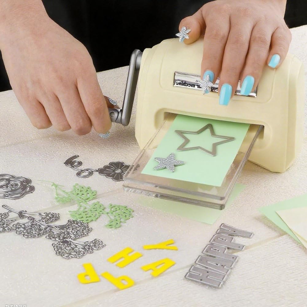 Stanzmaschine, Mini Prägemaschine für DIY Papier Karte Dekorative Handwerk Scrapbooking (Hellblau)