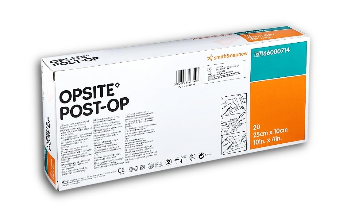 Opsite Pos opatrunki operacyjne, opakowanie 20 sztuk, 25 cm x 10 cm (10 cali x 4 cale)