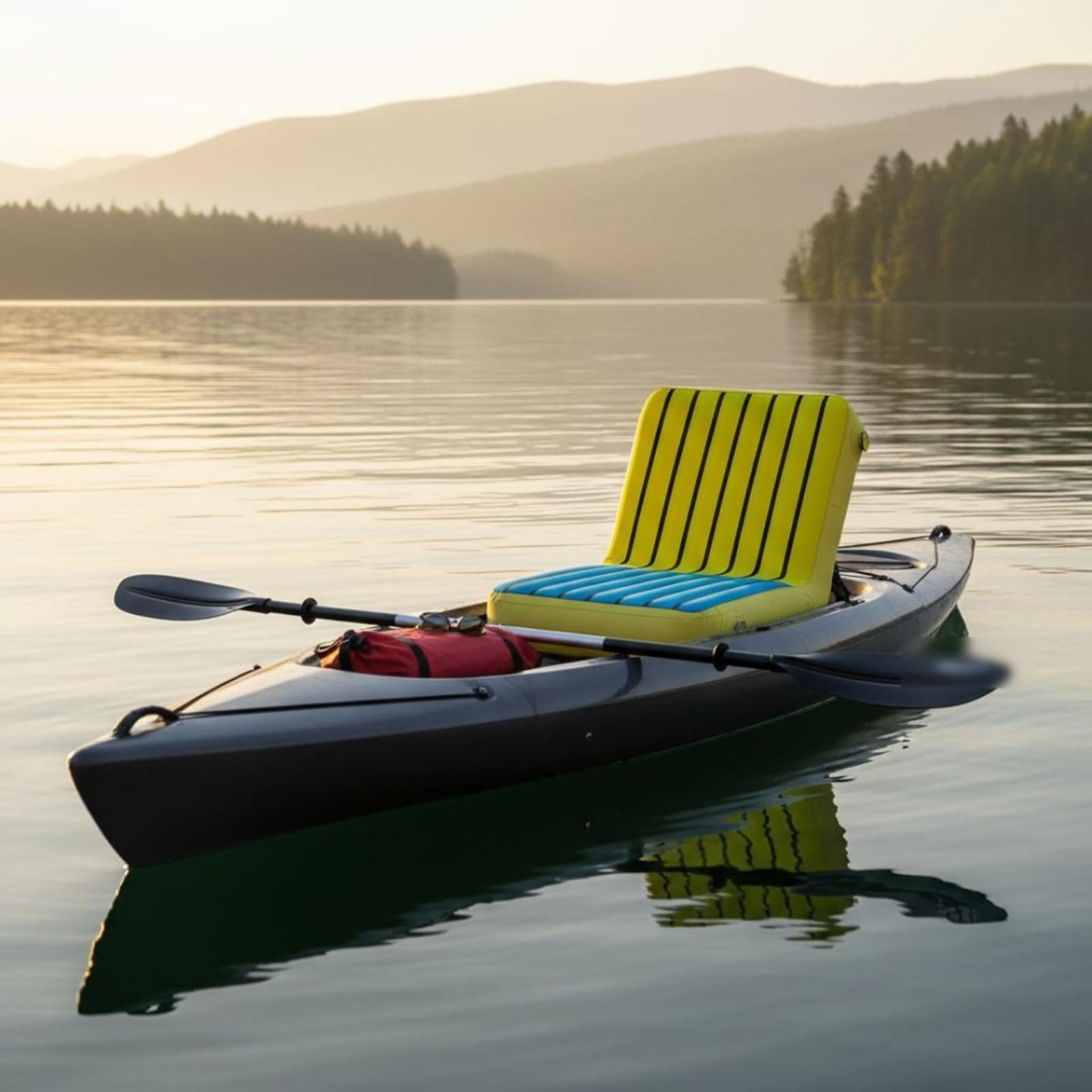 Seggiolino Gonfiabile da Pesca Rimovibile Cuscino Sedile Gonfiabile Resistente Alla Pressione Accessorio Nautico per Pescatori, Rafting, Paddleboard