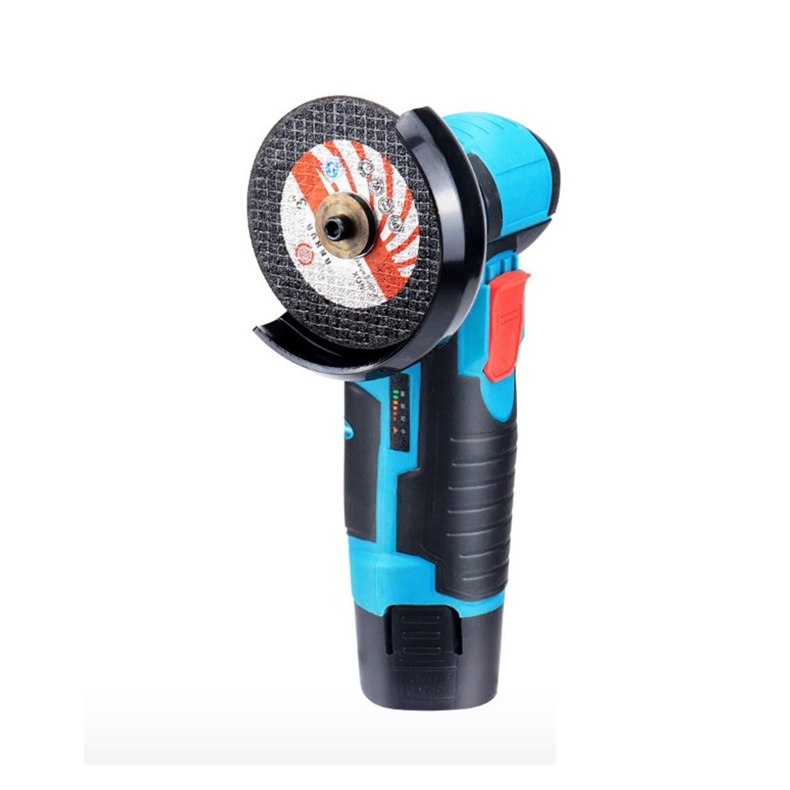 Amoladora angular sin escobillas, herramienta eléctrica de corte de diamante, máquina pulidora de amoladora angular, dos baterías de 12 V 2600 mAh Maquinaria y Accesorios