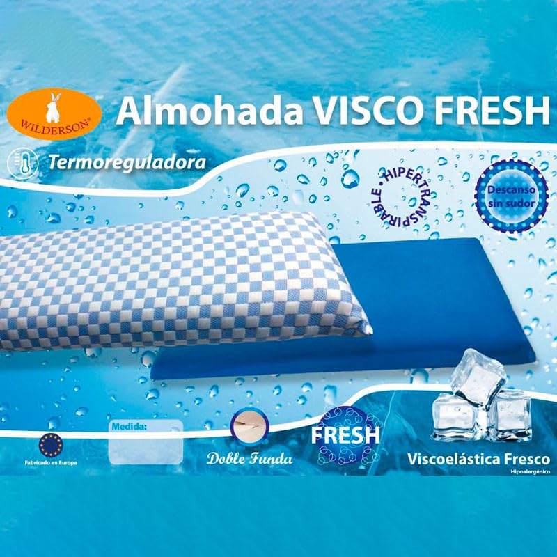 Rufino Díaz Almohada Visco-Gel Fresh Termorreguladora (105cm) - para tu Comodidad y Bienestar Durante el Descanso - Fácil de Lavar