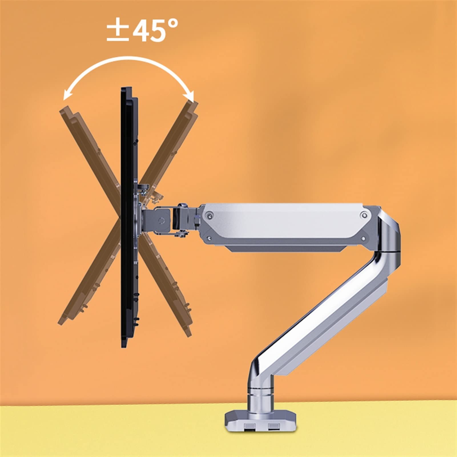 Monitor Mount Monitor Mounting Bracket Air Spring Monitor Arm Desk Mount Fully Adjustable Fits 13-32 inch Monitors, Supports Table Clip And(Black-Single