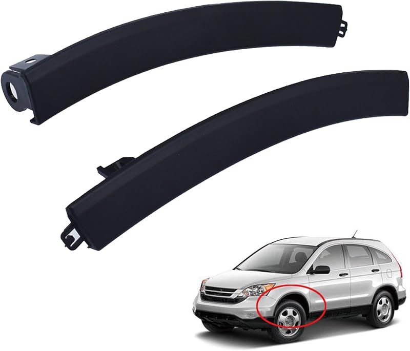Moldura de acabamento do para-choque dianteiro YKWYKW preta para Honda CR-V 2007 a 2011 – Lado esquerdo e direito