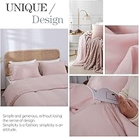 Vista 5 de Simple&Opulence Juego de funda de edredón 100% lino, 2 piezas, estilo básico, lino lavado francés, color sólido, suave, transpirable, con cierre