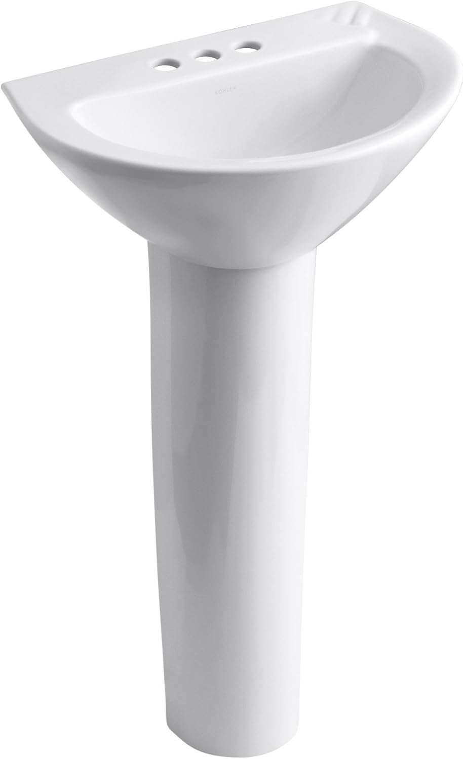 KOHLER K217540 Parigi Pedestal Bathroom Sink with 4" Centers, White
