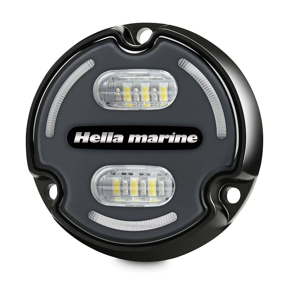 HELLA Marine Unterwasserlicht Apelo A2 Gehäuse aus Bronze 3000 Lumen Blau - Weiß - Anthrazitfarbene Linse 2LT 016 147-001