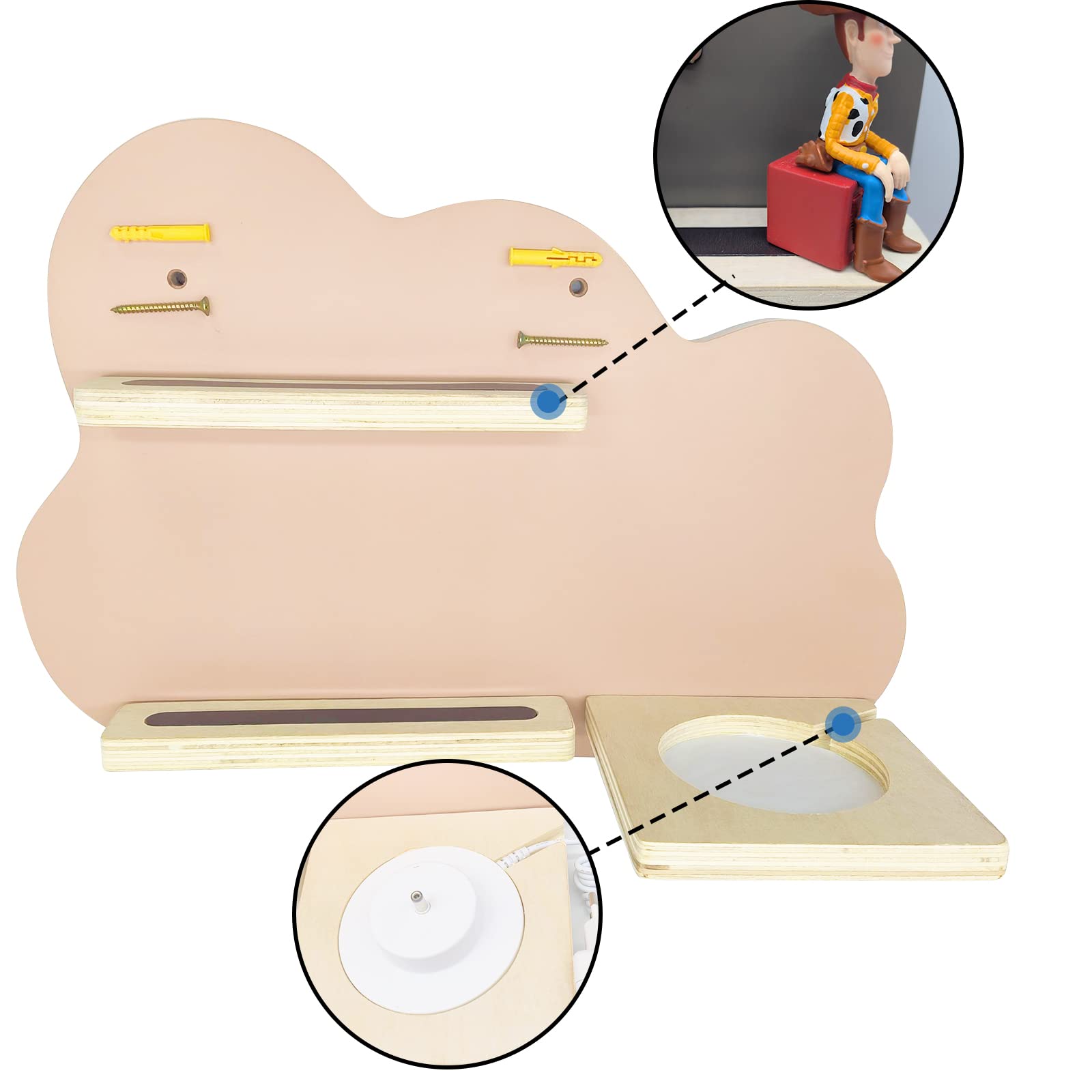 Tonie shelf for Tonieboxmagnetic shelftonies storage shelf for 10 Tonie figures, Tonie Box Magnetic Wall Shelf Storage Shelf for Children to Play and Collect Shelf (Cloud Pink UK) - Image 4