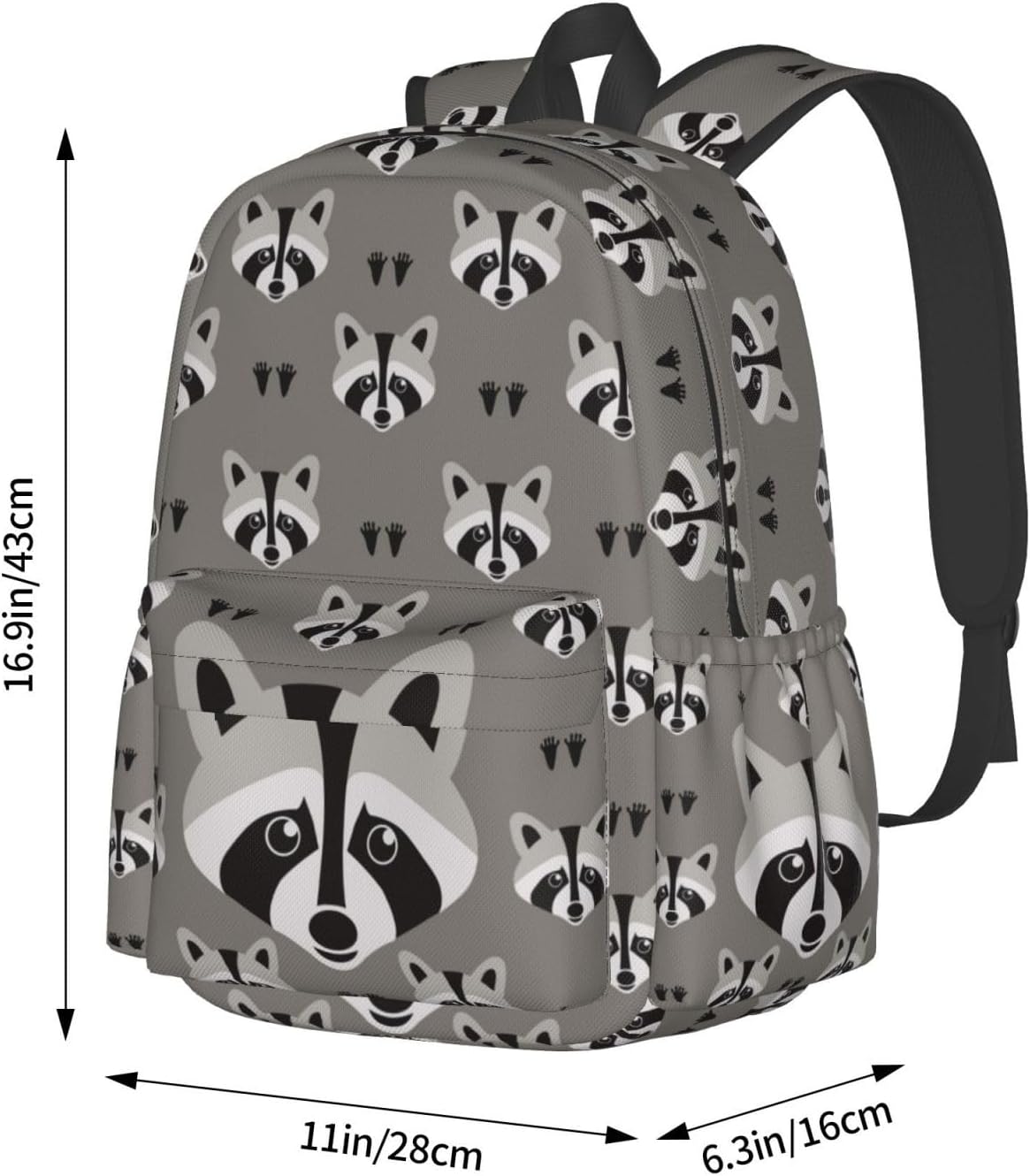 Raccoon Backpack School Bag Lightweight Bookbag Laptop Travel Daypack For Kids Girls Boys Teens - Image 3