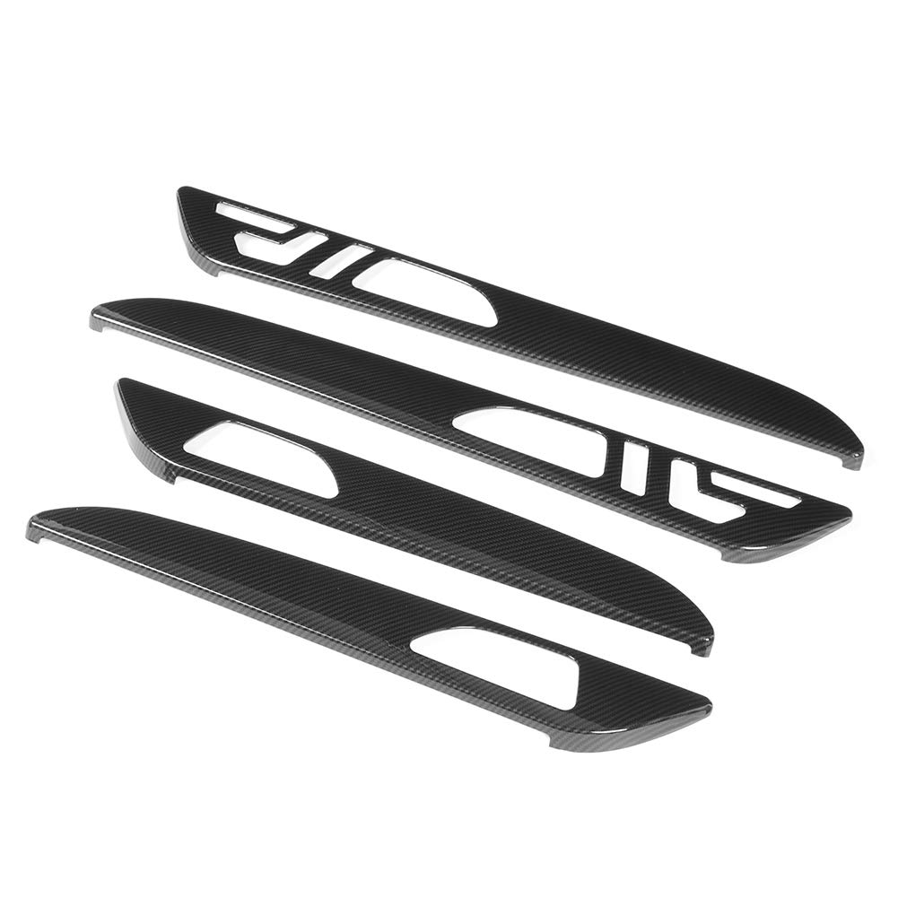 PerGar Inner Door Panel Cover, 4pcs/Set Carbon Fibebr Style Interior Door Panel Trim with Memory Holes Fits for Benz GLE GLS ML GL GLS320 400 Models 13-19