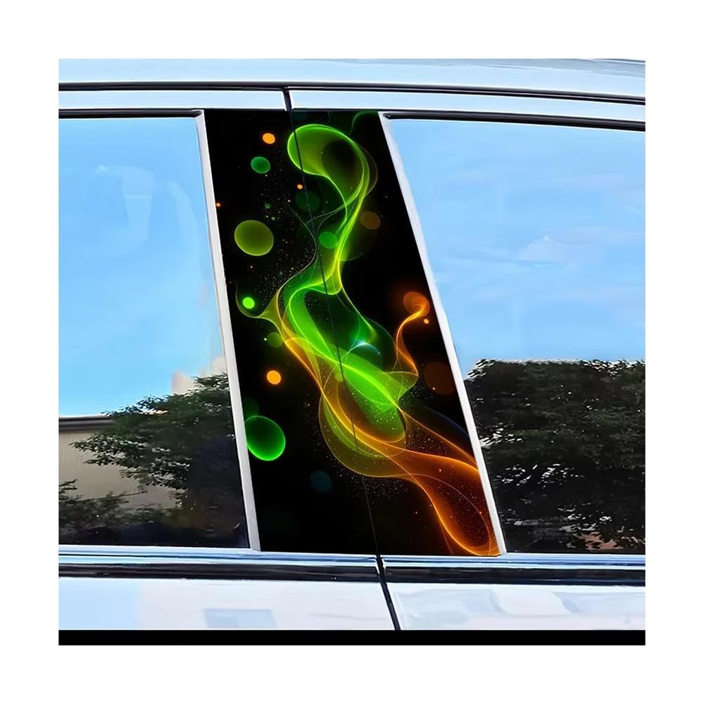 Bertdcx One Color Car Center Pillar Stickers Flowing Curves Scratch Protection Auto Parts