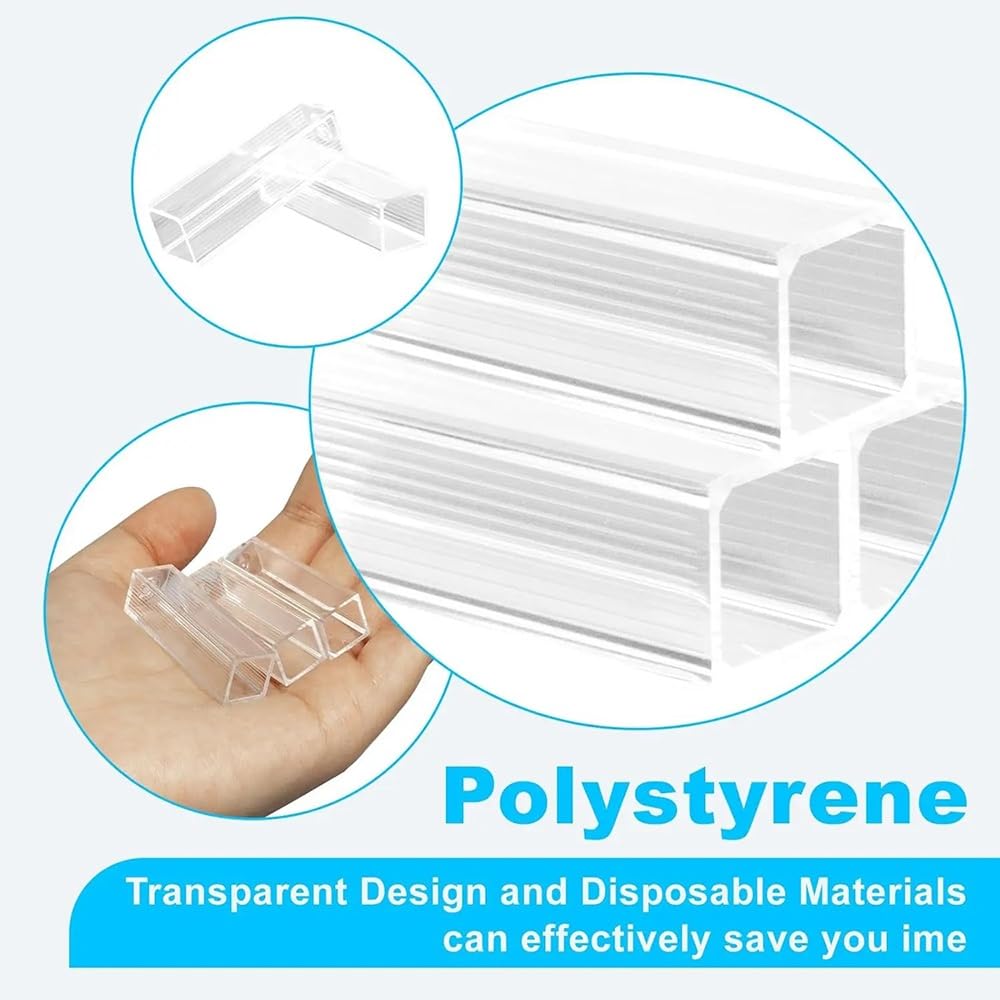 Attrezzature e forniture di laboratorio Cuvette da 100 pezzi, cella monouso 4,5 ml con 2 lati trasparenti for laboratorio, spettrofotometri