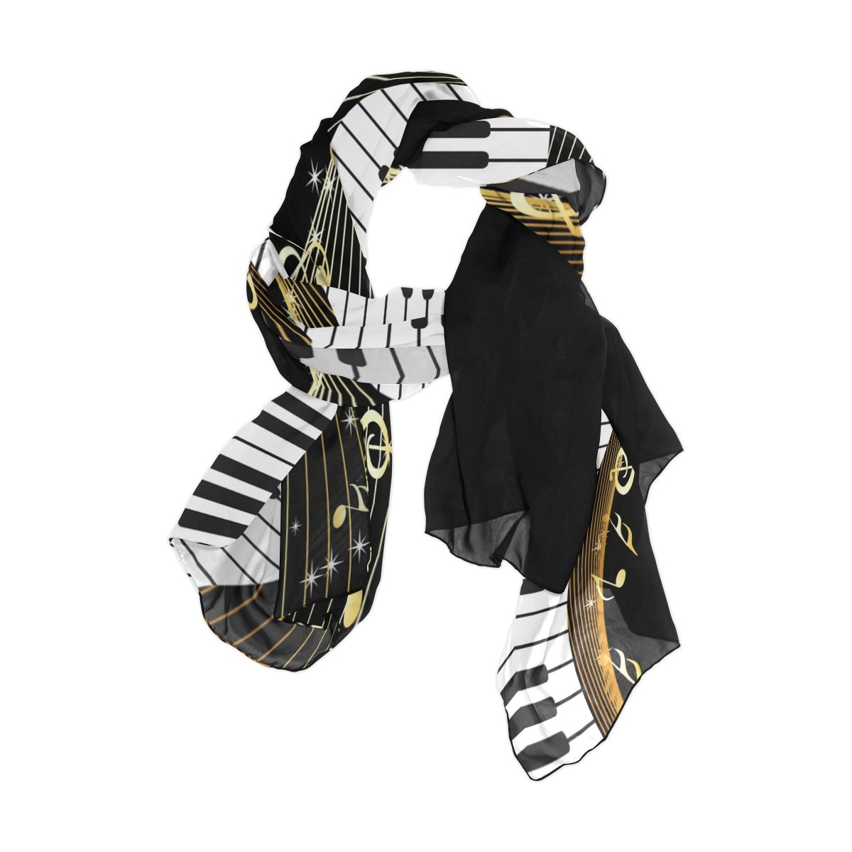 Use4 Fashion Abstract Piano Music Note Chiffon Long Scarf Shawl Wrap