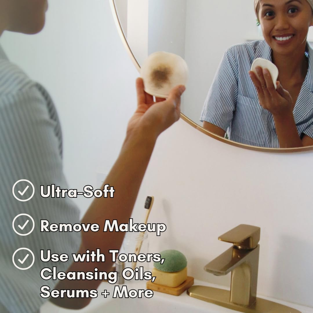 Rondas de algodón de cáñamo reutilizables, paquete de 15 unidades con caja de almacenamiento de bambú, almohadillas orgánicas ultrasuaves para eliminación de maquillaje, accesorios para el cuidado de