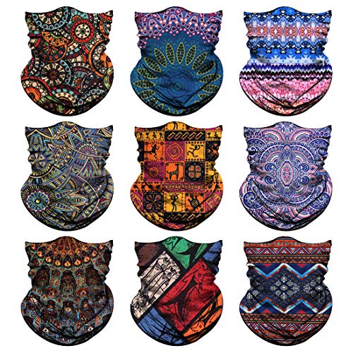 Image of Venswell Neck Gaiter Face Mask Men Women,Seamless Bandana Rave Face Cover Scarf Mask,Balaclava,Headband, Head Wrap,Headwear