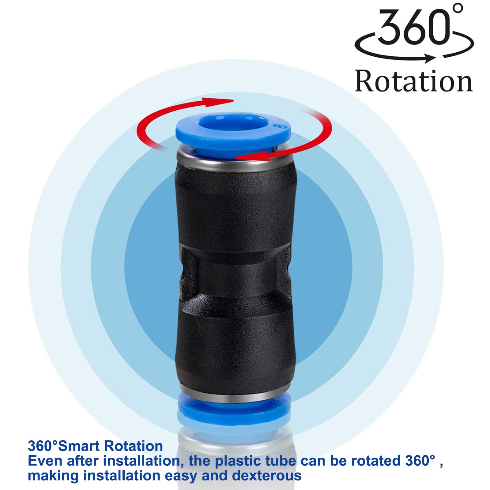60 Piezas Conectores de Empuje Recto Rápidos para Manguera de Aire Neumática - Conexiones Plásticas para Tubo 4mm/6mm/8mm/10mm/12mm