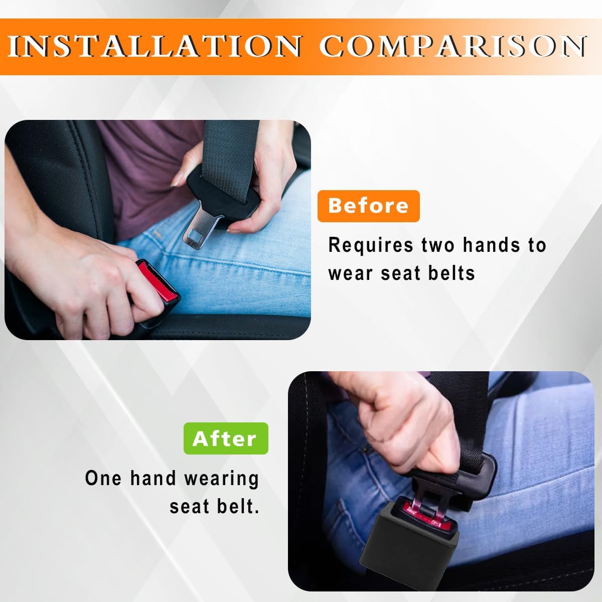 2 Pack Seat Belt Buckle Holder, Raises Seat Belt Buckle for Easy Access,Silicone Seat Belt Buckle Booster Suitable for Kids,Keep The Seat Belt Buckle Upright and Stable (Black)