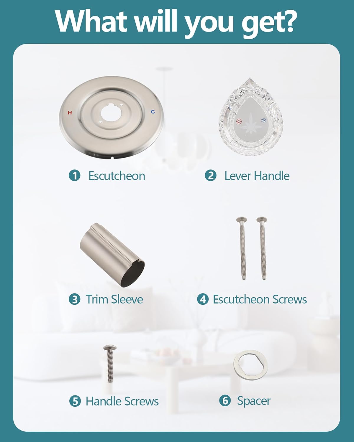 Shower Faucet Trim Kit Compatible with Moen fit Posi-Temp Valve(Valve& Catridge Not Inclued), Knob Handle Kit, Brushed Nickel
